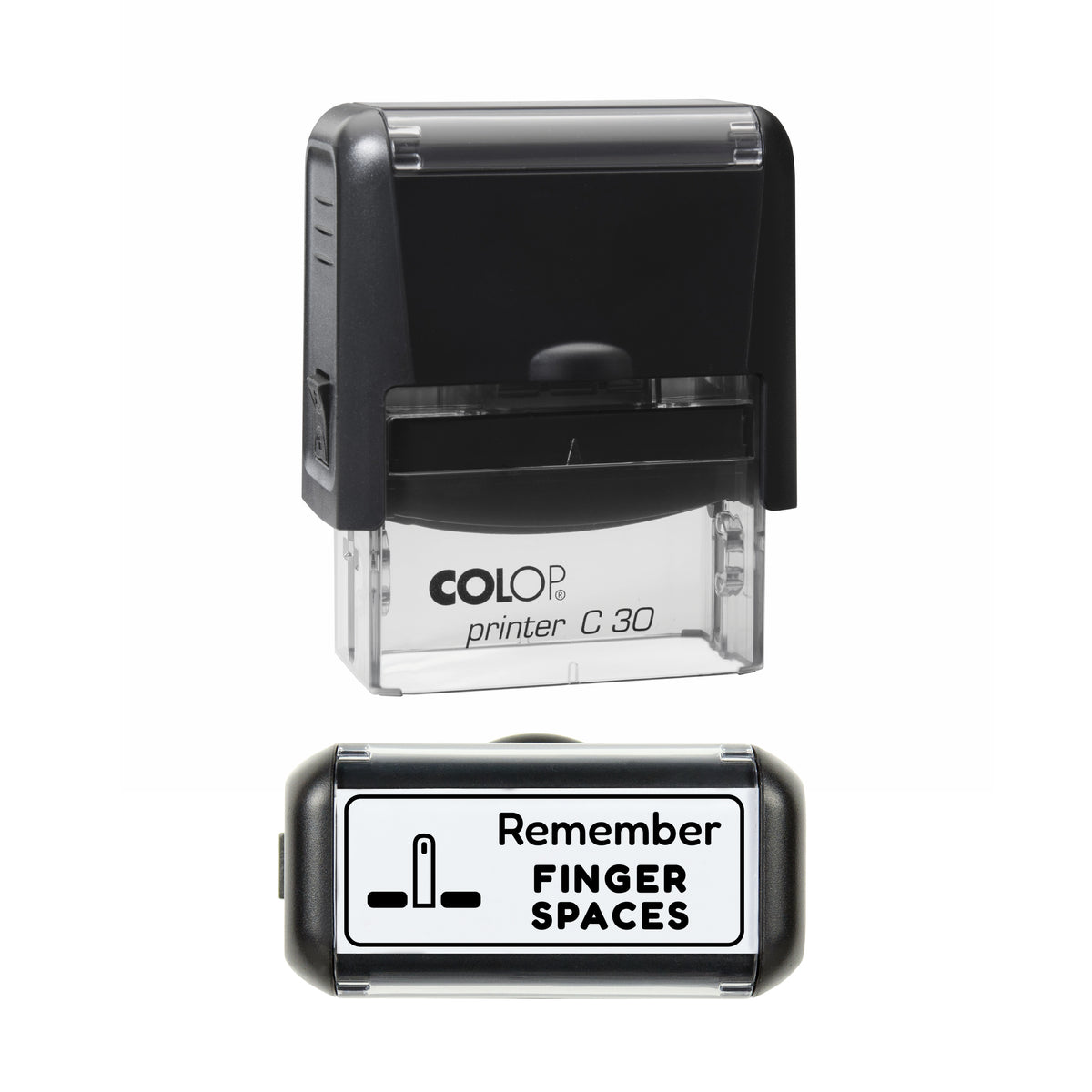 Remember Finger Spaces Teacher Stamp, COLOP C30, 45 x 18mm, black ink