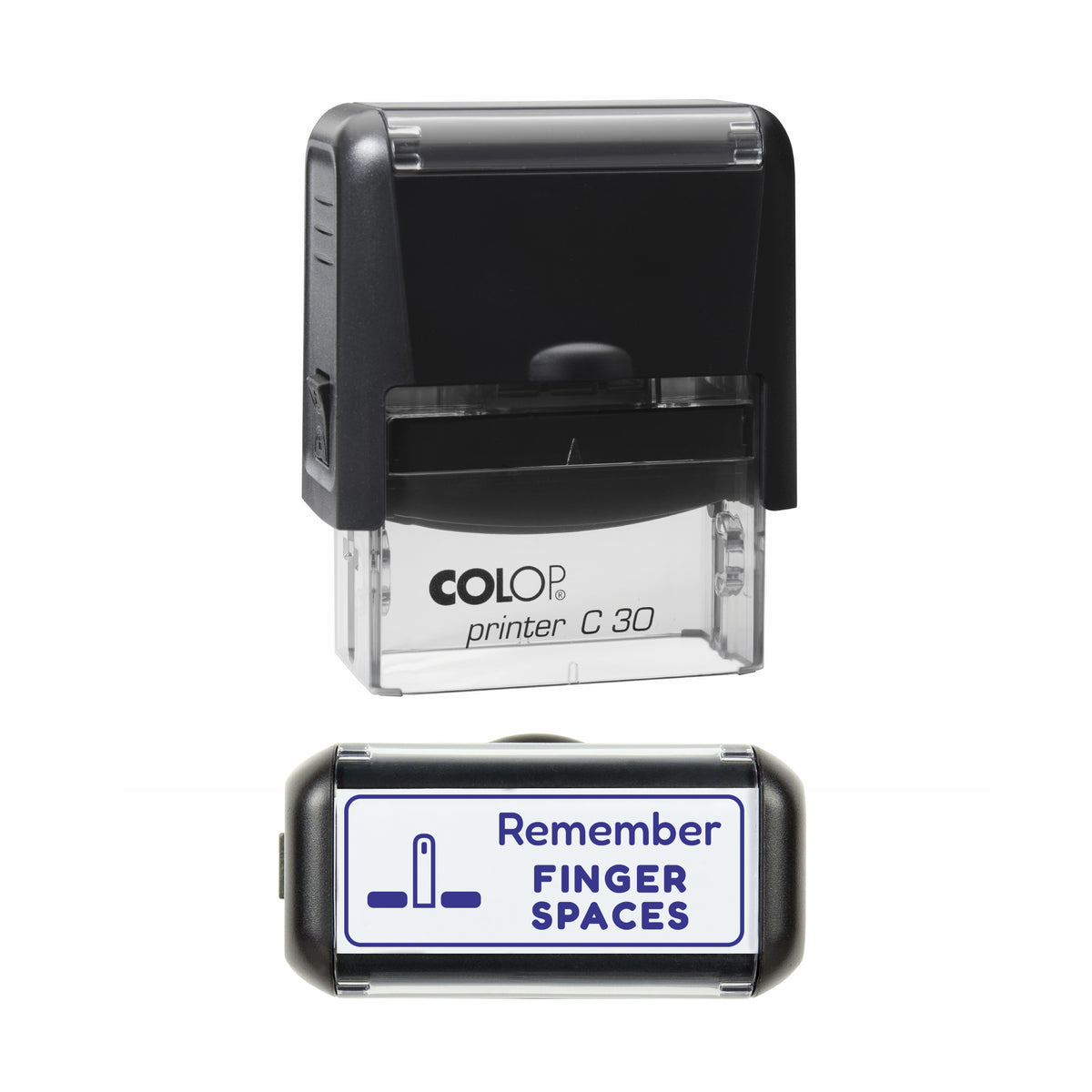 Remember Finger Spaces Teacher Stamp, COLOP C30, 45 x 18mm, violet ink