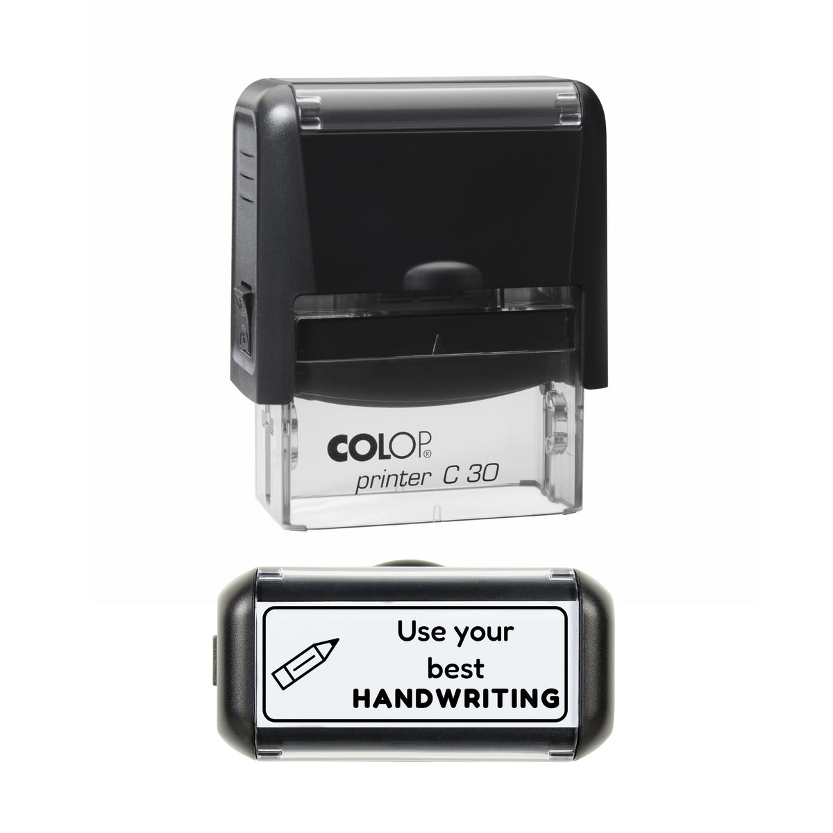Use Your Best Handwriting Teacher Stamp, COLOP C30, 45 x 18mm, black ink