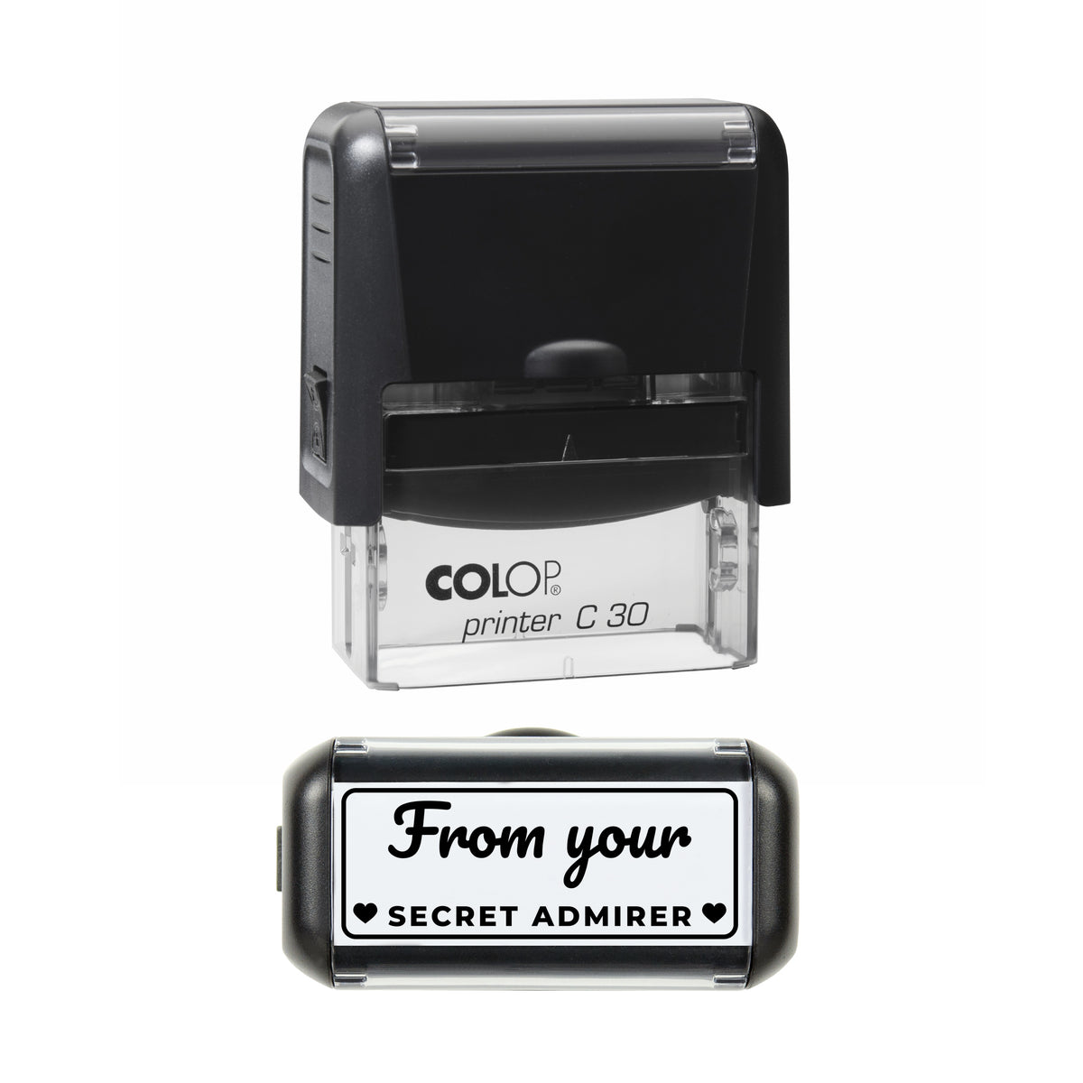 From Your Secret Admirer Stamp, COLOP C30, 45 x 18mm, black ink