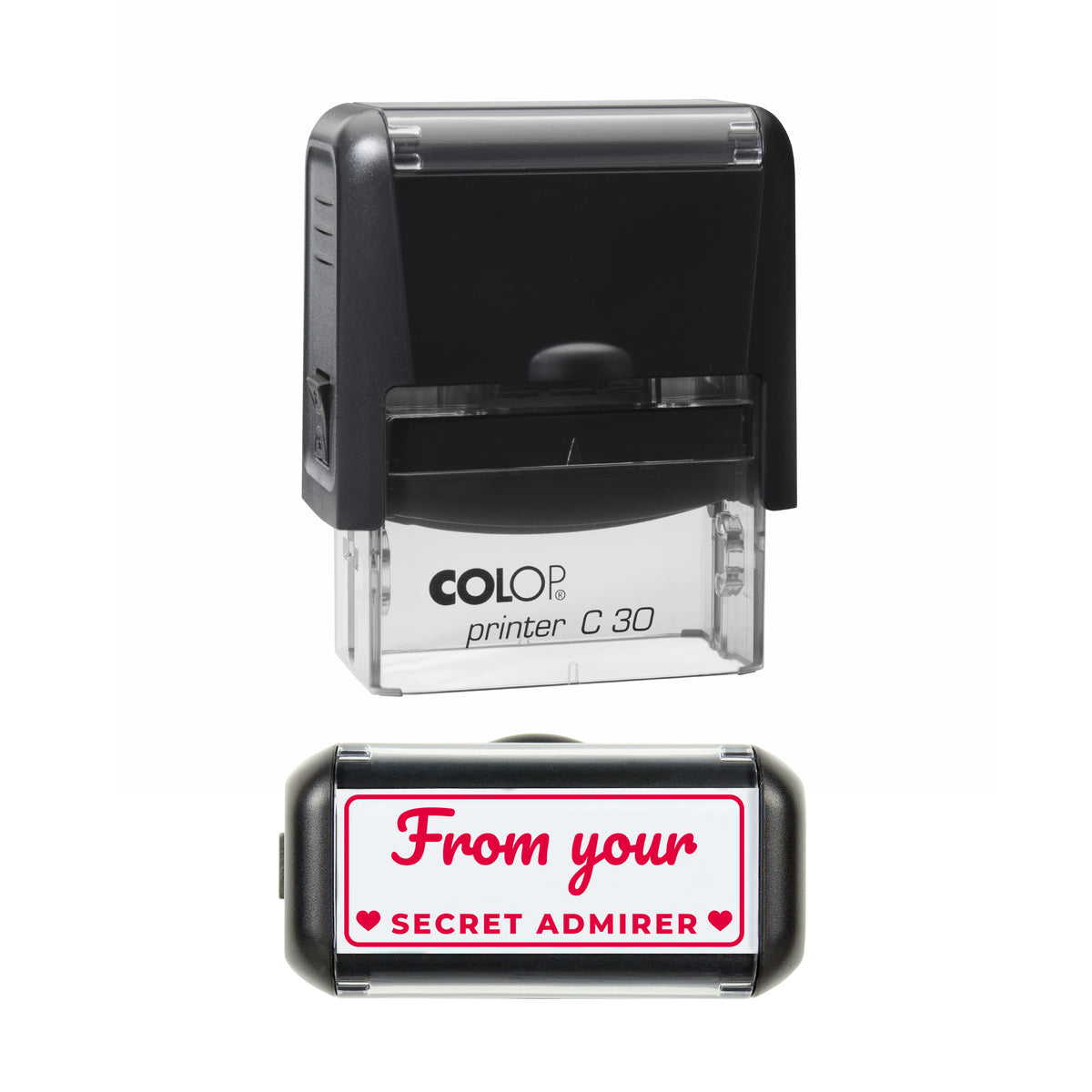 From Your Secret Admirer Stamp, COLOP C30, 45 x 18mm, red ink