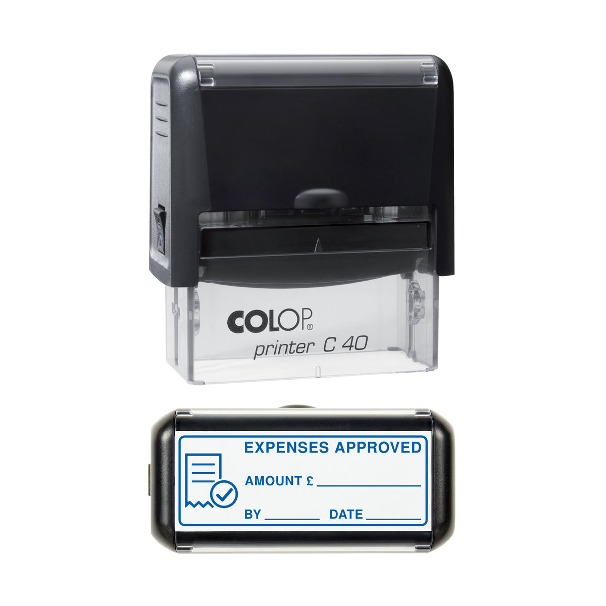 Expenses Approved Stamp, COLOP C40, 58 x 22mm, blue ink