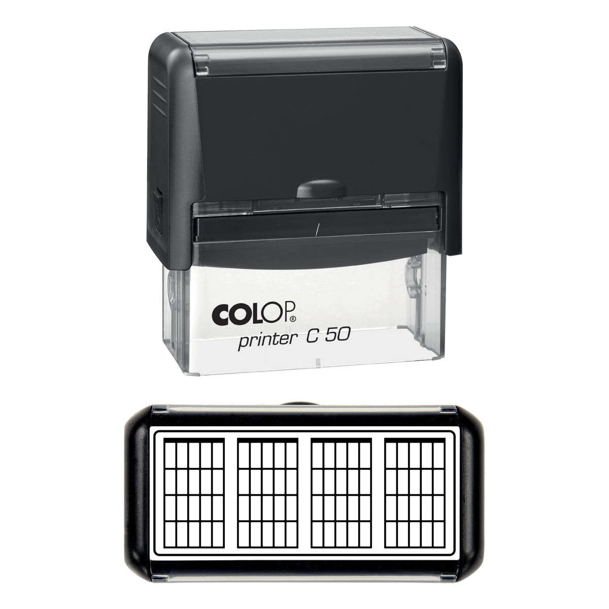 Guitar Chord Boxes Stamp, COLOP C50, 70 x 30mm, black ink