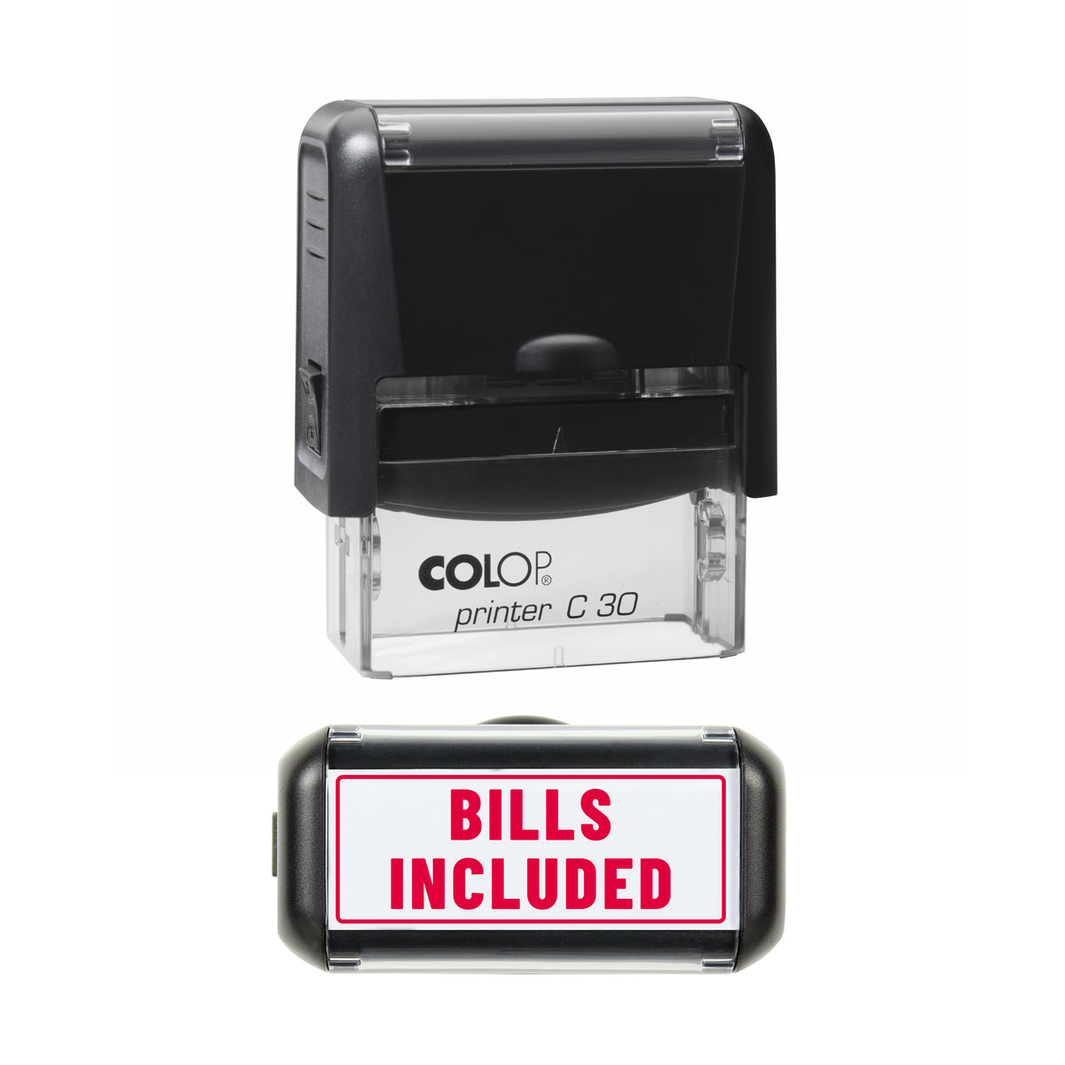 Bills Included Stamp, COLOP C30, 45 x 18mm, red ink