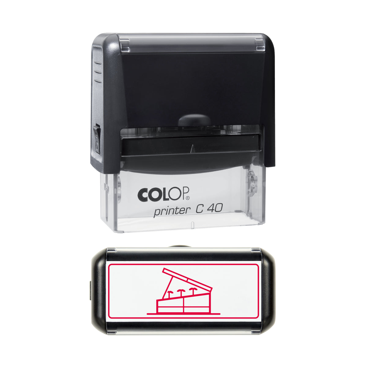 Garden Cold Frame Stamp, COLOP C40, 58 x 22mm, red ink