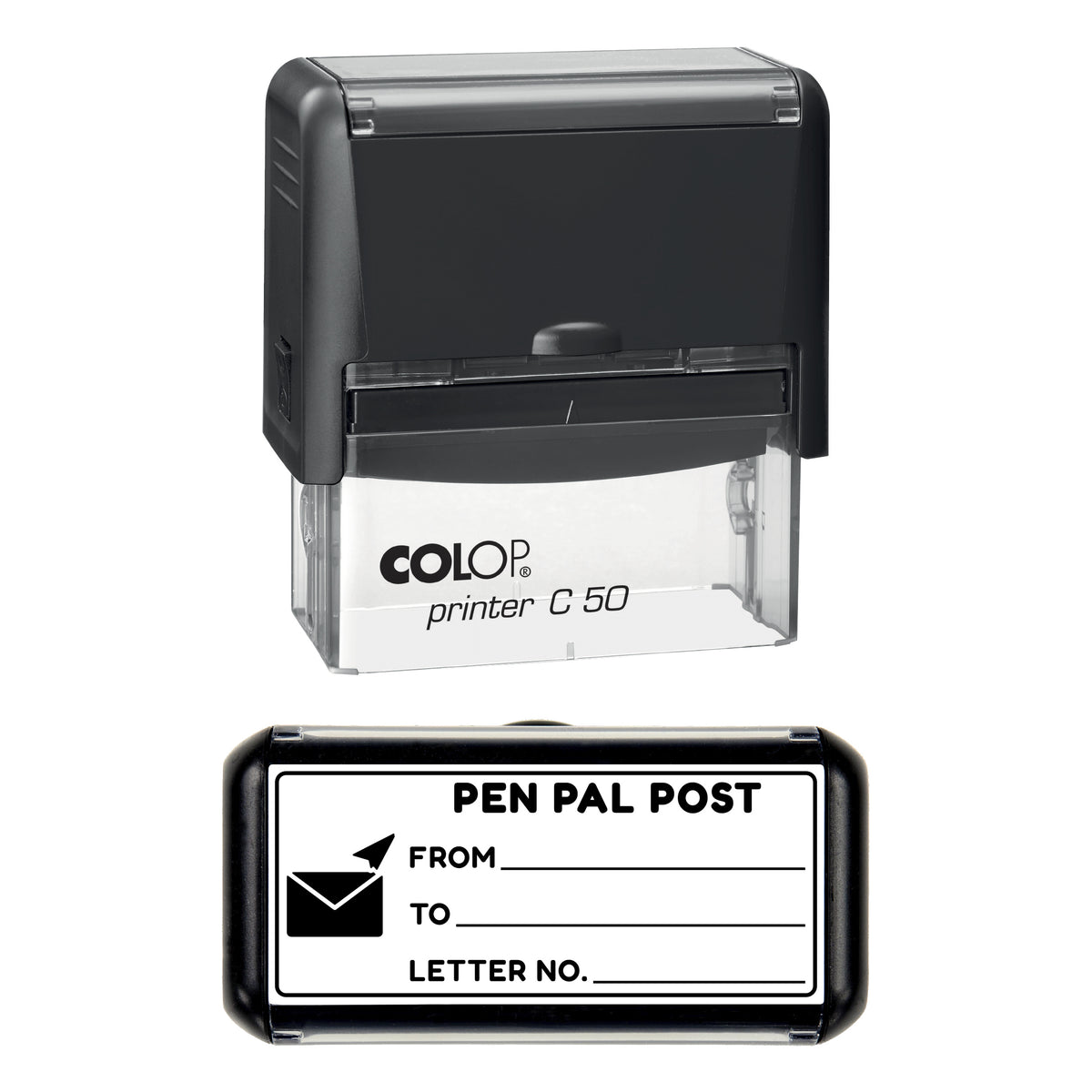 Pen Pal Post Stamp, COLOP C50, 70 x 30mm, black ink