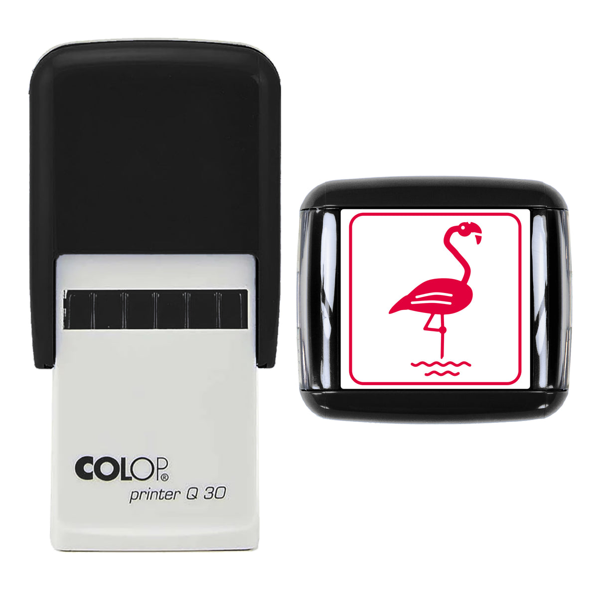 Flamingo Stamp, COLOP Q30, 30 x 30mm, red ink