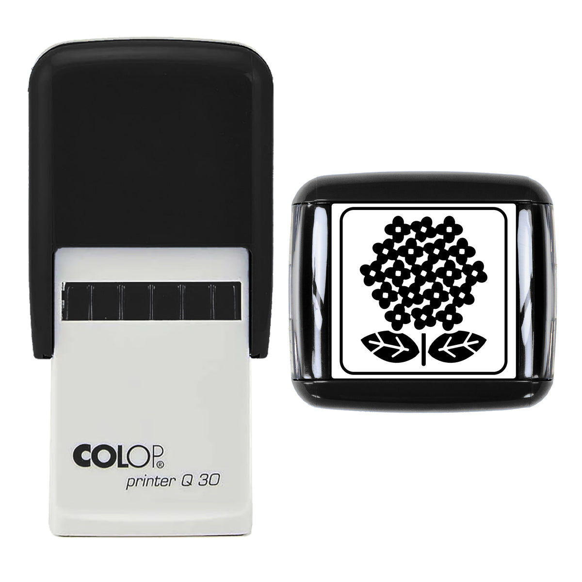 Hydrangea Stamp, COLOP Q30, 30 x 30mm, black ink