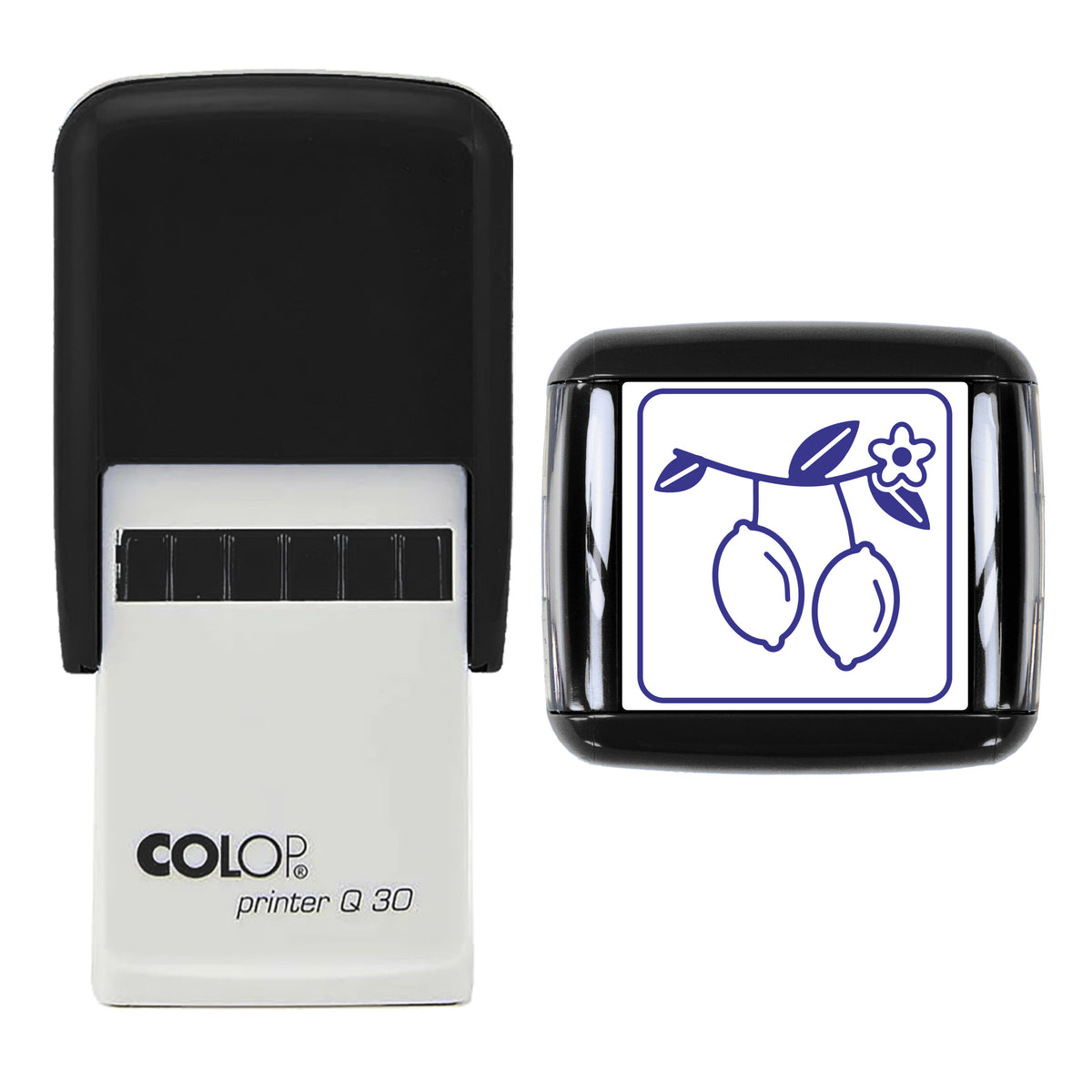 Lemon Sprig Stamp, COLOP Q30, 30 x 30mm, violet ink