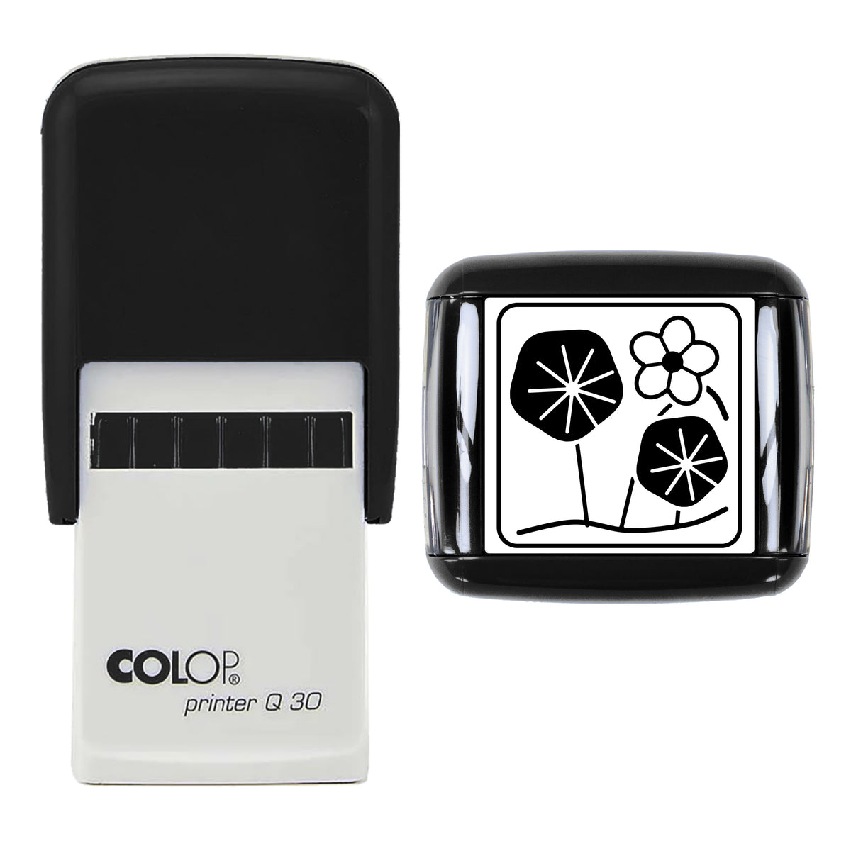 Nasturtium Stamp, COLOP Q30, 30 x 30mm, black ink