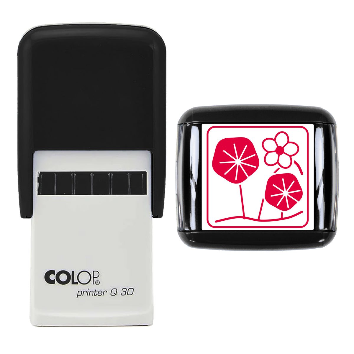 Nasturtium Stamp, COLOP Q30, 30 x 30mm, red ink