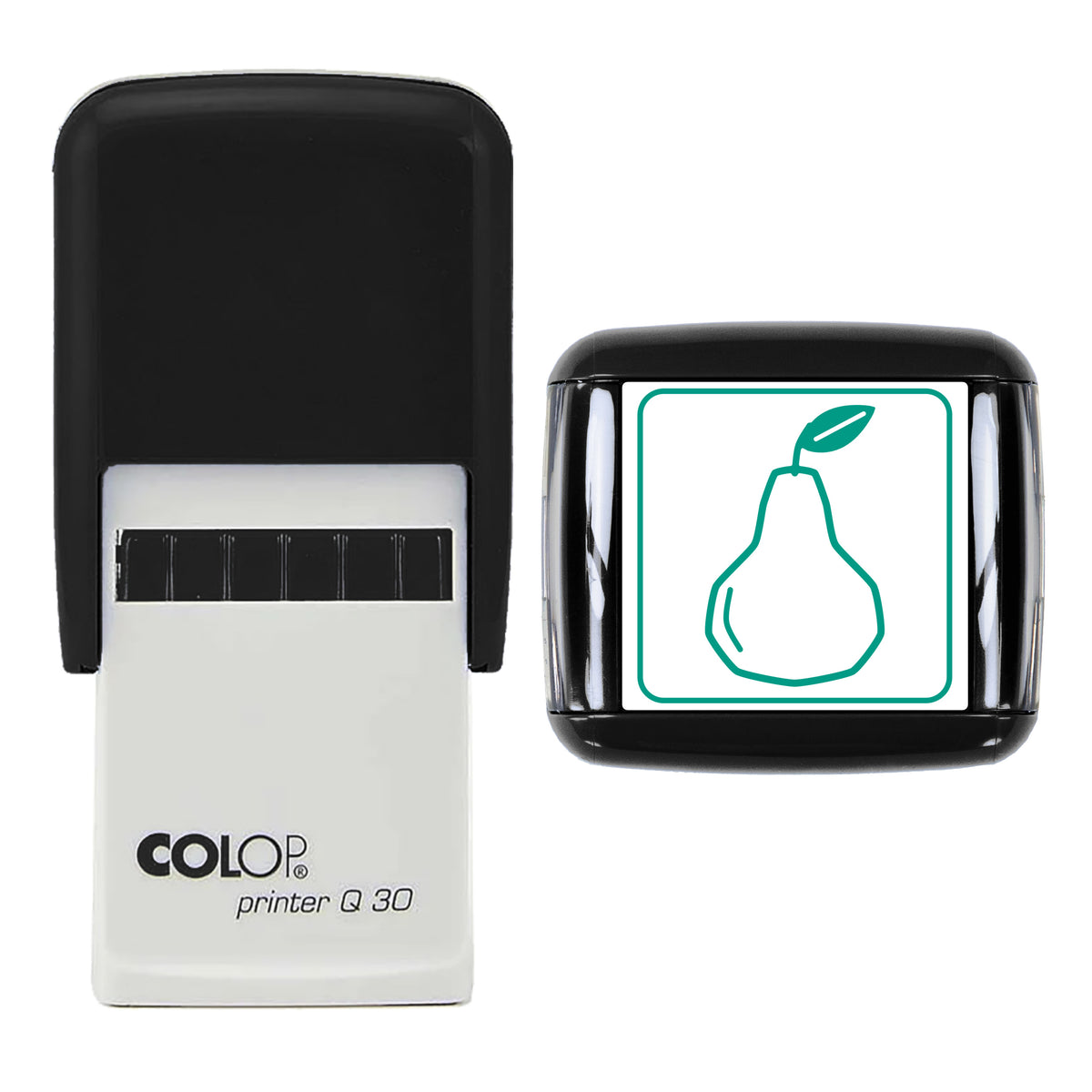 Pear Stamp, COLOP Q30, 30 x 30mm, green ink