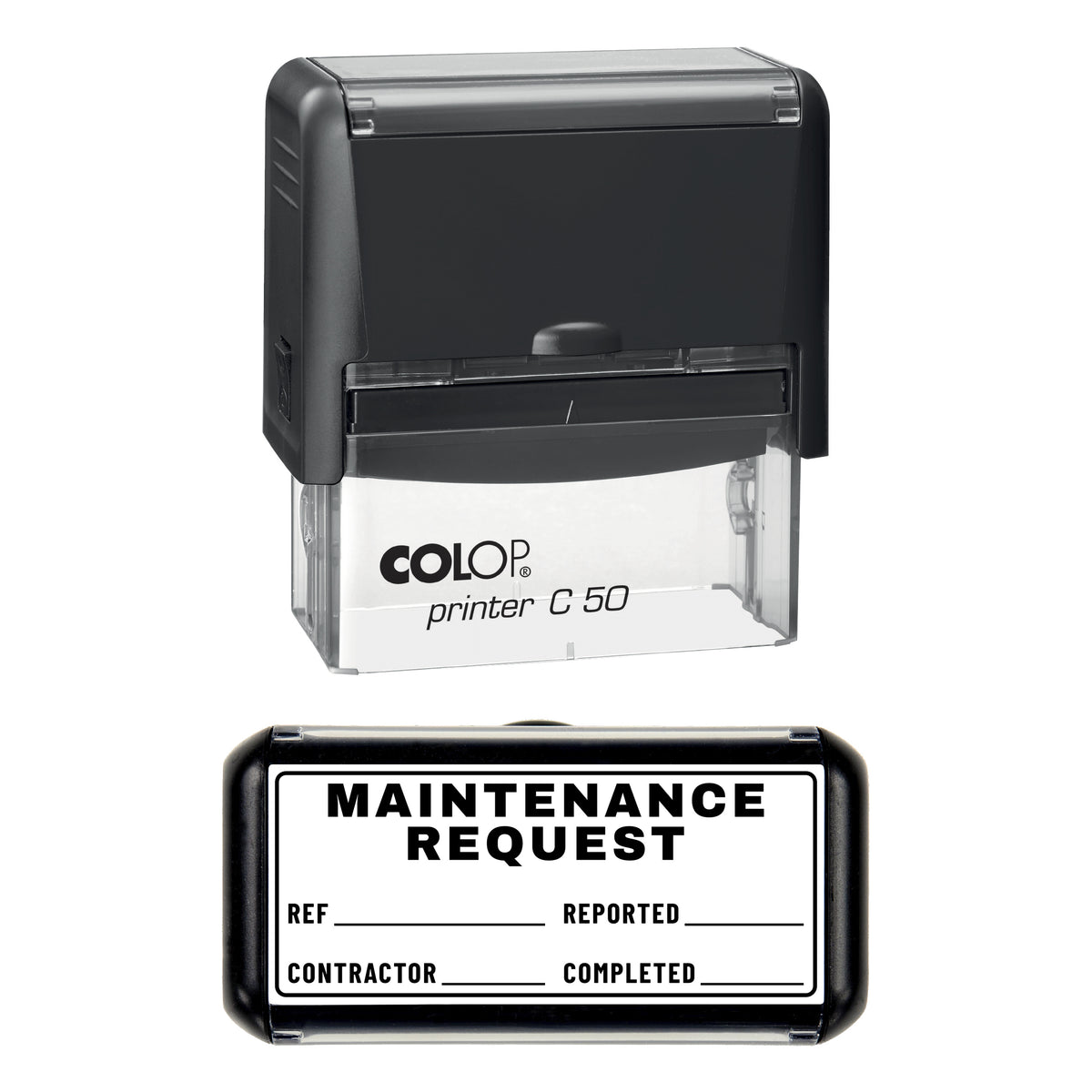 Maintenance Request Stamp, COLOP C50, 70 x 30mm, black ink