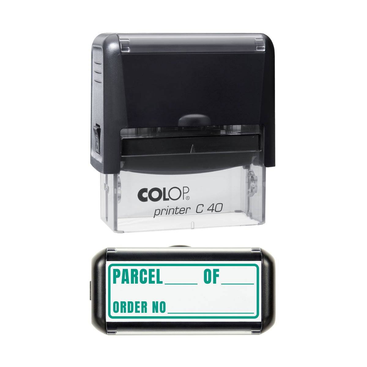 Parcel Of Stamp, COLOP C40, 58 x 22mm, green ink