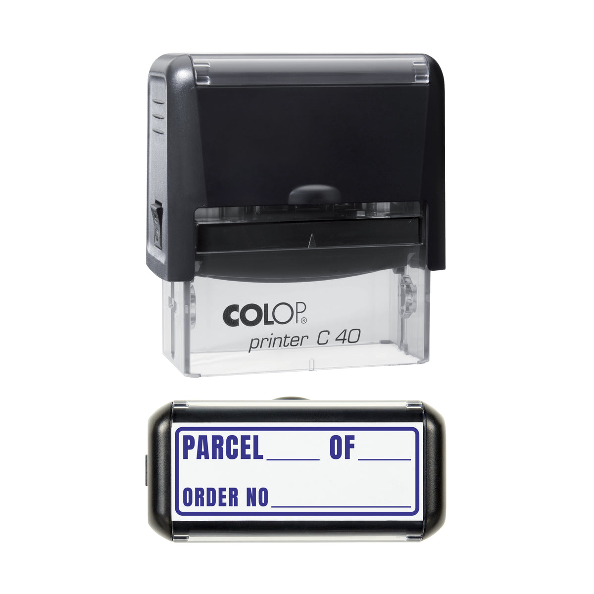 Parcel Of Stamp, COLOP C40, 58 x 22mm, violet ink