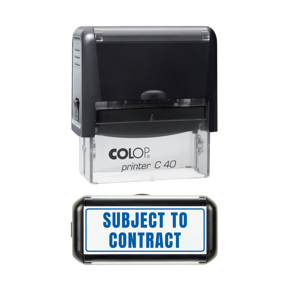 Subject to Contract Stamp, COLOP C40, 58 x 22mm, blue ink