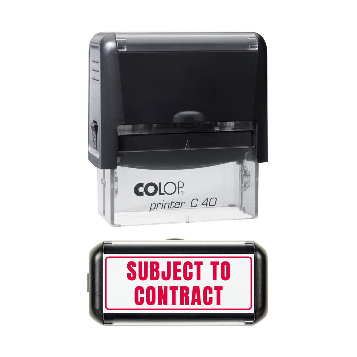 Subject to Contract Stamp, COLOP C40, 58 x 22mm, red ink