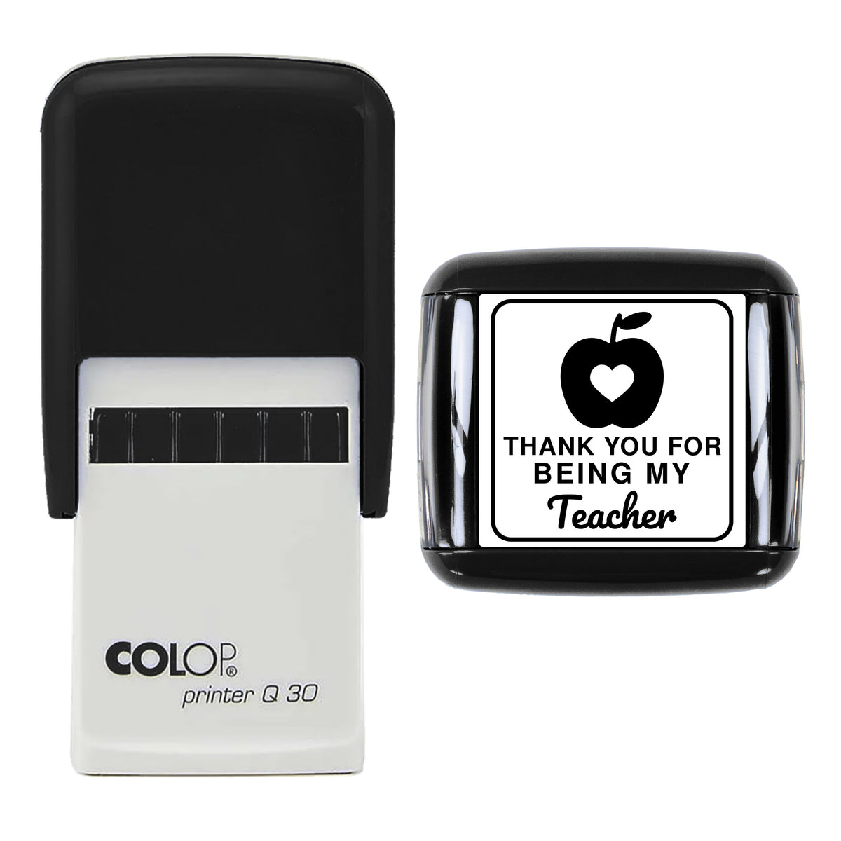 Thank You for Being My Teacher Stamp, COLOP Q30, 30 x 30mm, black ink