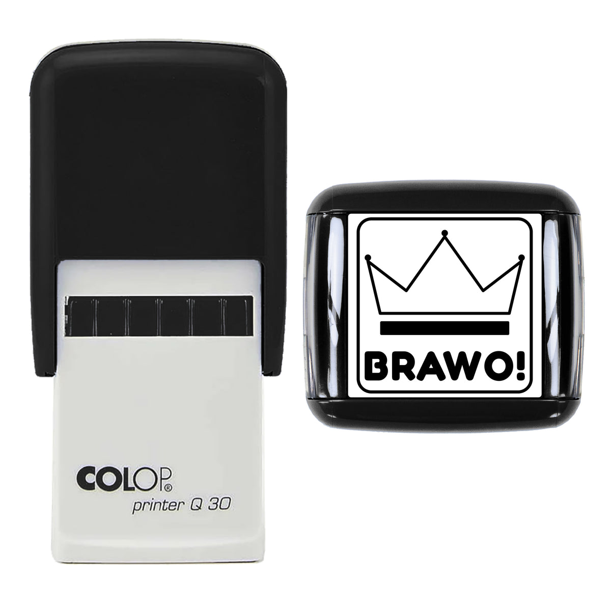 Brawo Polish Reward Stamp, COLOP Q30, 30 x 30mm, black ink