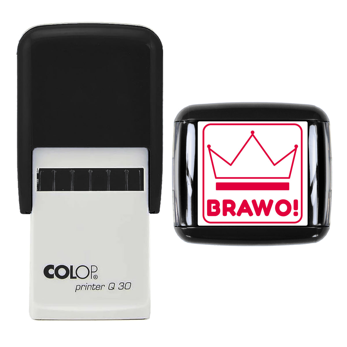 Brawo Polish Reward Stamp, COLOP Q30, 30 x 30mm, red ink