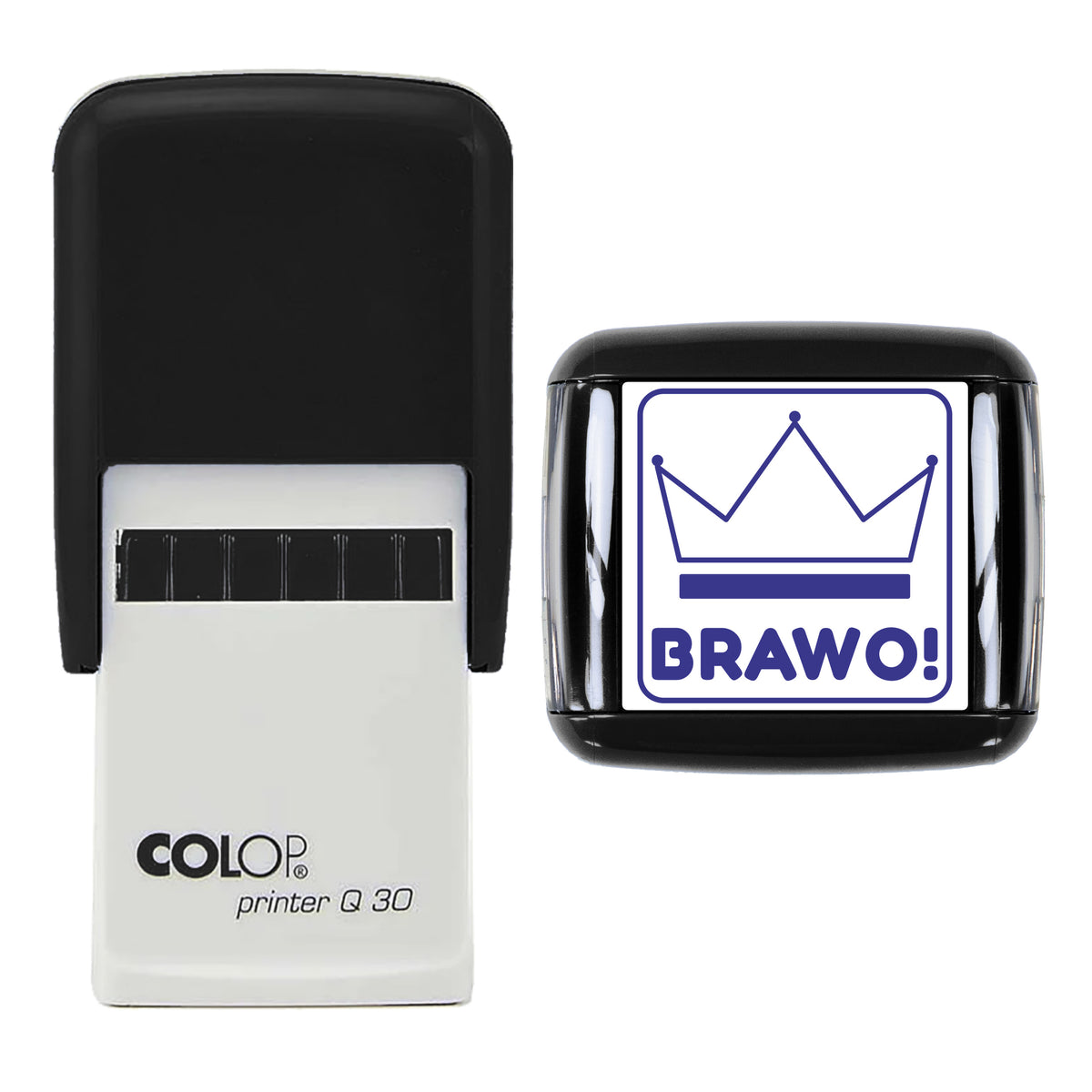 Brawo Polish Reward Stamp, COLOP Q30, 30 x 30mm, violet ink