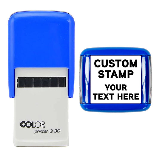 30mm Square - Personalised Custom Made Self - Inking Business Company Address Rubber Ink Stamp