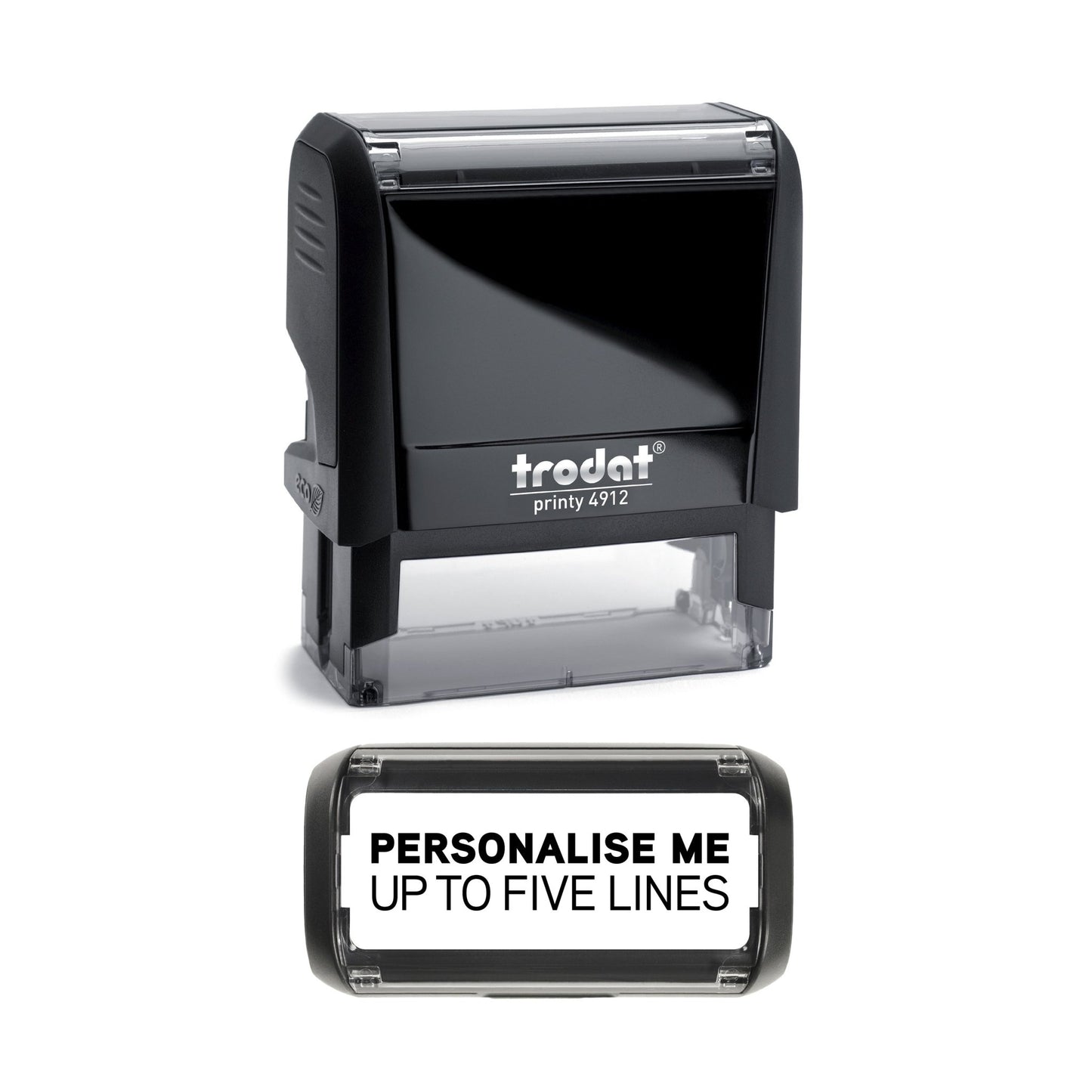 48 x 18mm - Custom Made Self - Inking Rubber Stamp - Up to 5 Lines of Personalised Text
