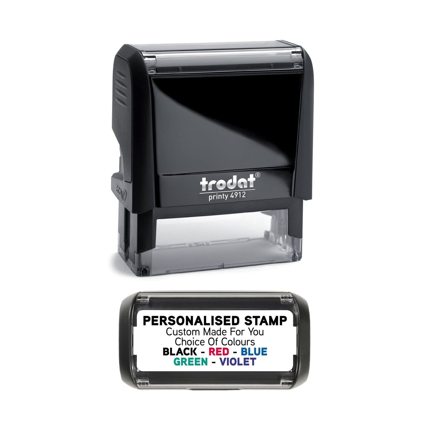 48 x 18mm - Custom Made Self - Inking Rubber Stamp - Up to 5 Lines of Personalised Text