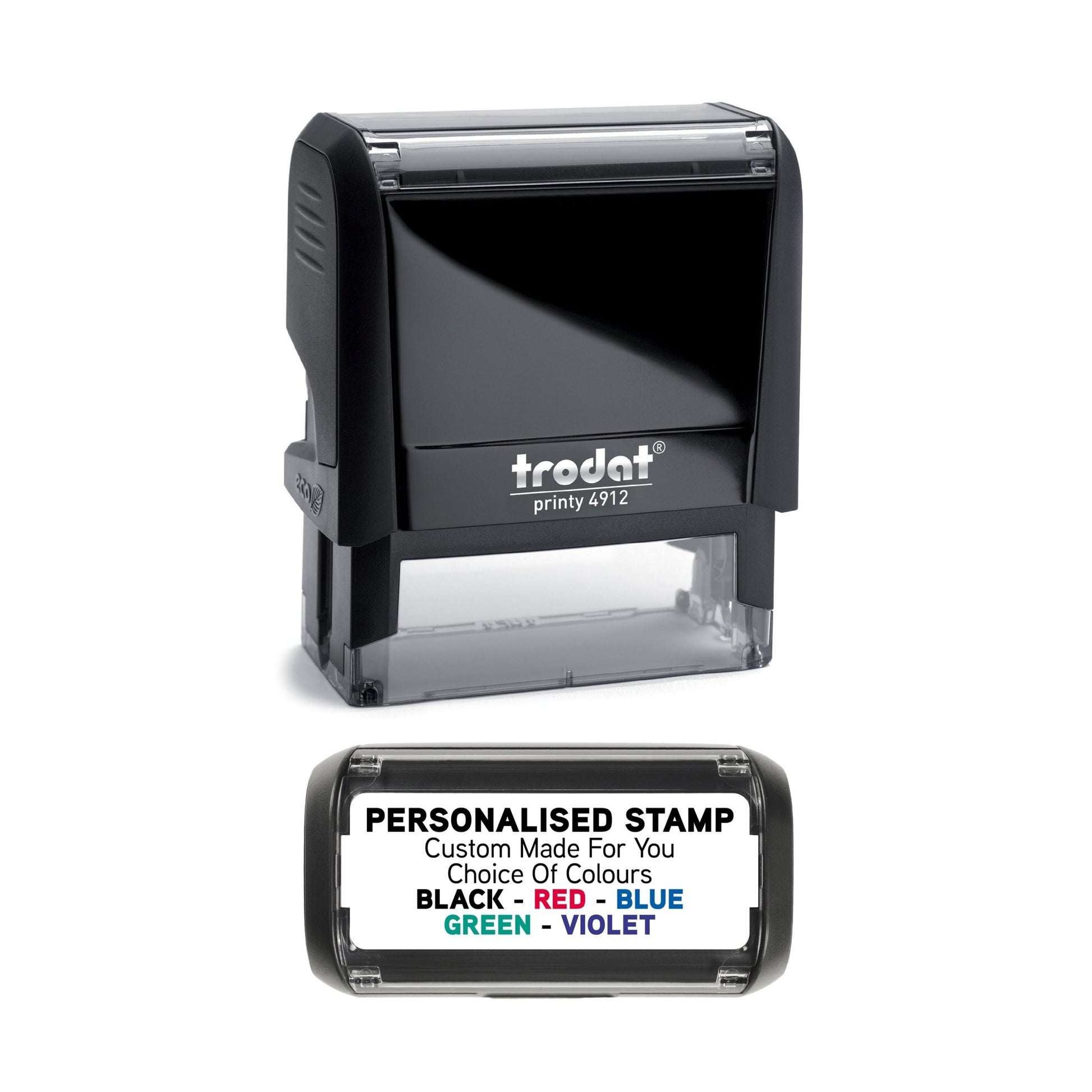 48 x 18mm - Custom Made Self - Inking Rubber Stamp - Up to 5 Lines of Personalised Text