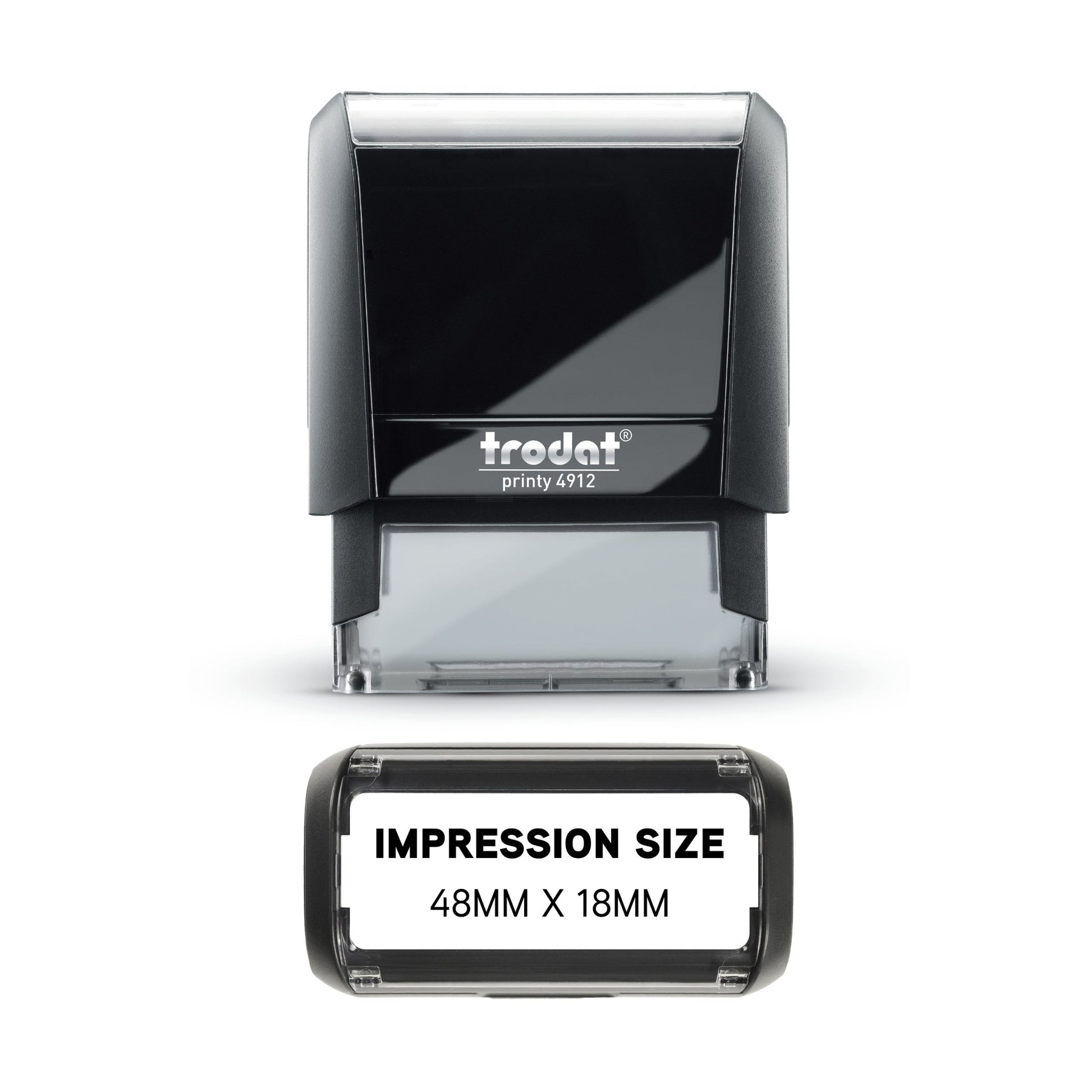 48 x 18mm - Custom Made Self - Inking Rubber Stamp - Up to 5 Lines of Personalised Text