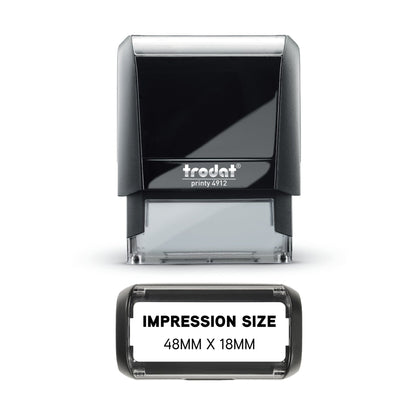 48 x 18mm - Custom Made Self - Inking Rubber Stamp - Up to 5 Lines of Personalised Text