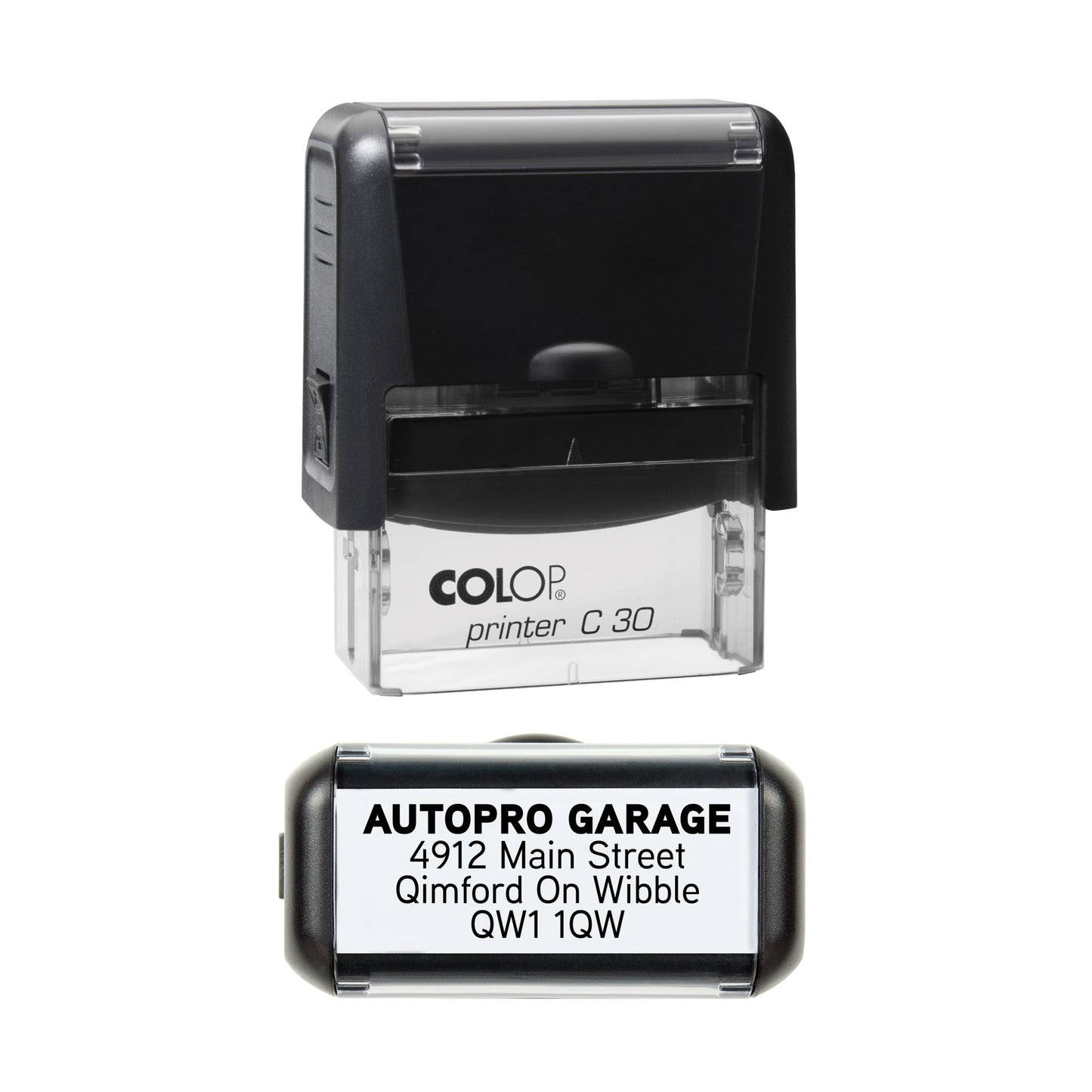 48 x 18mm - Custom Made Self - Inking Rubber Stamp - Up to 5 Lines of Personalised Text