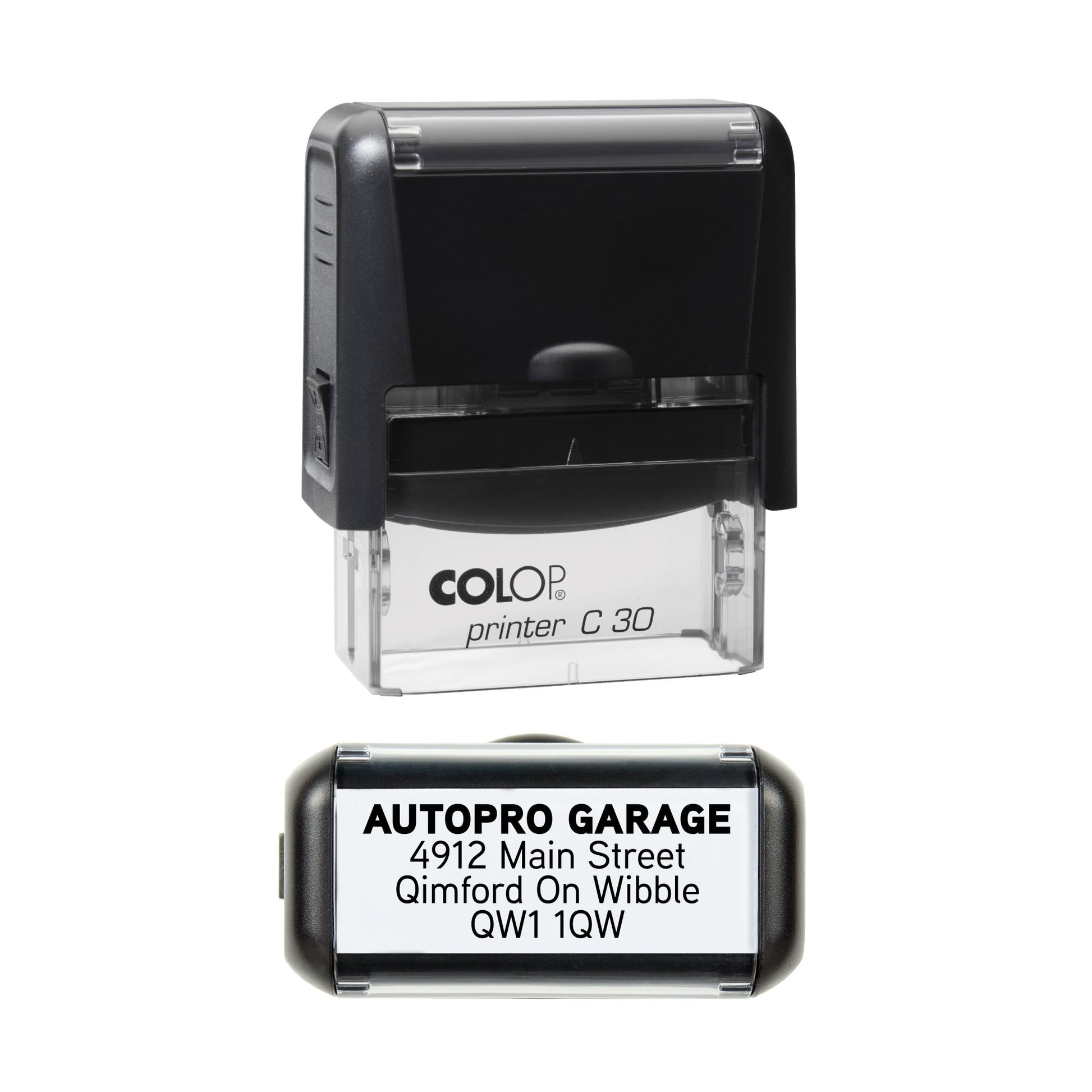 48 x 18mm - Custom Made Self - Inking Rubber Stamp - Up to 5 Lines of Personalised Text