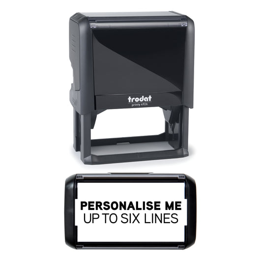 75 x 38mm - Premium Personalised Custom Made Extra Large Self-Inking Rubber Stamp - Up to 6 Lines of Customised Text