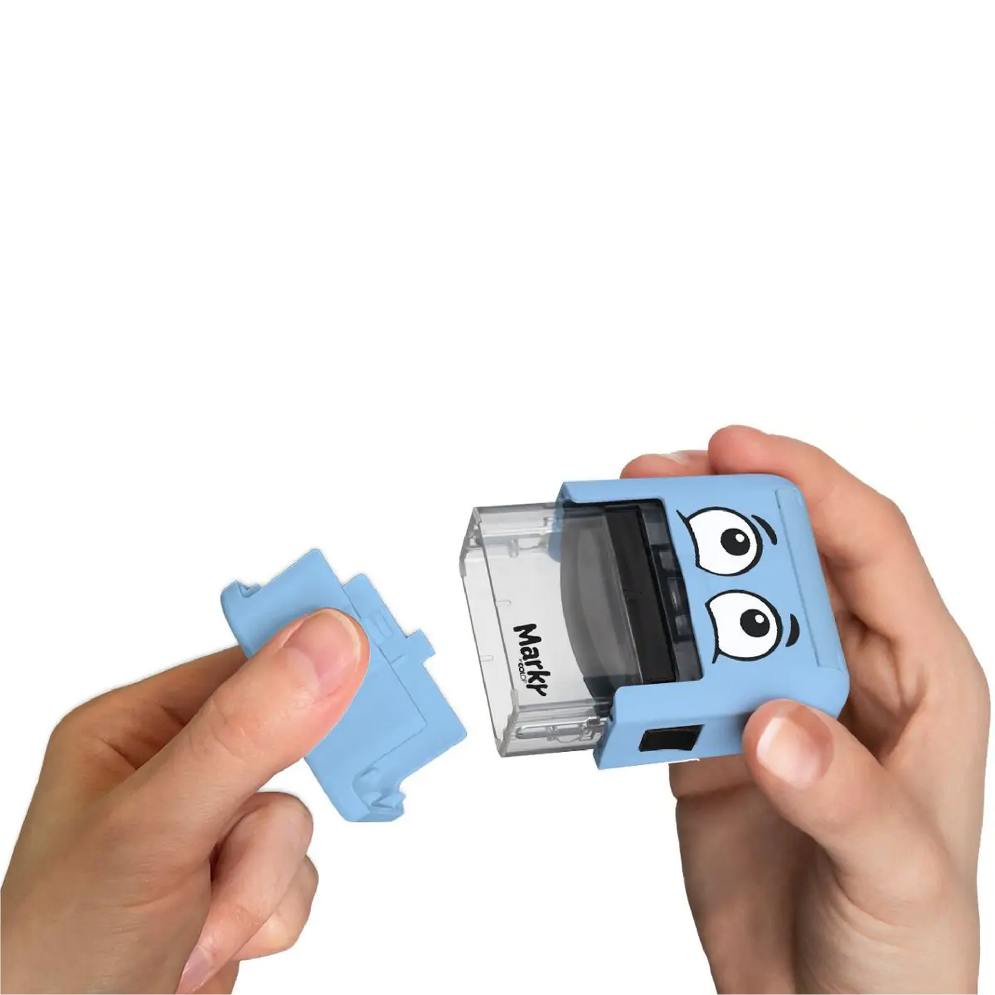 Personalised School Uniform Name Stamp – 38 × 14mm Textile Stamp - Marky - Blue