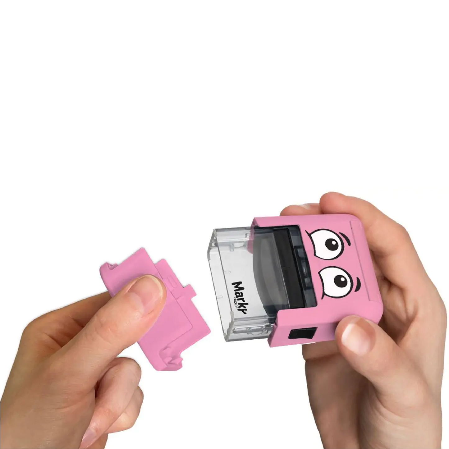 Personalised School Uniform Name Stamp – 38 × 14mm Textile Stamp - Marky - Pink