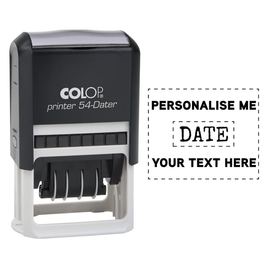 Date Stamp - Self Inking - Personalised - 40 x 50 mm - Up to 6 lines of text