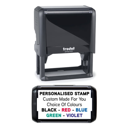 75 x 38mm - Premium Personalised Custom Made Extra Large Self - Inking Rubber Stamp - Up to 6 Lines of Customised Text