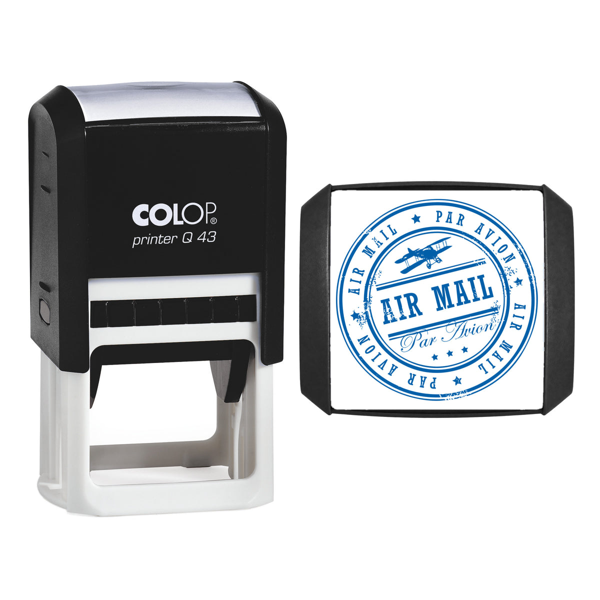 Air Mail / Par Avion Self-Inking Stamp – 43 × 43 mm