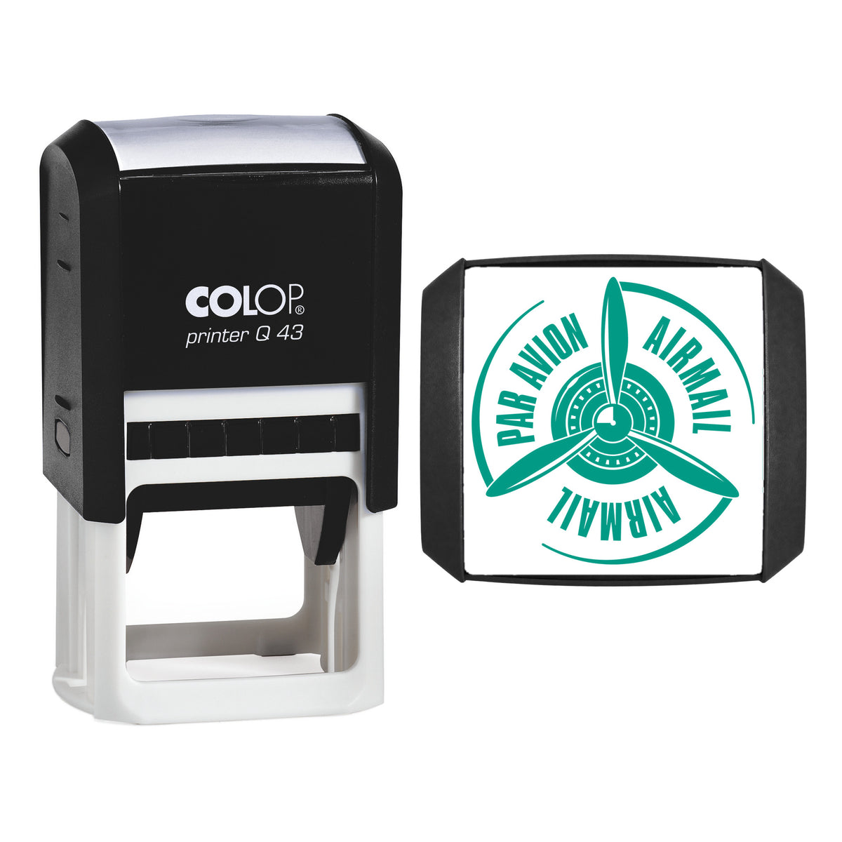 Air Mail / Par Avion Self-Inking Stamp – 43 × 43 mm