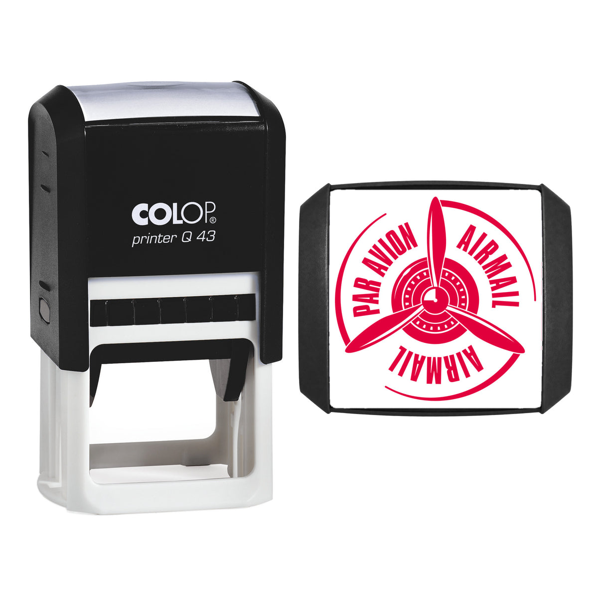 Air Mail / Par Avion Self-Inking Stamp – 43 × 43 mm