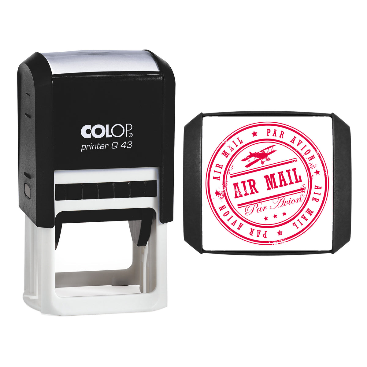 Air Mail / Par Avion Self-Inking Stamp – 43 × 43 mm