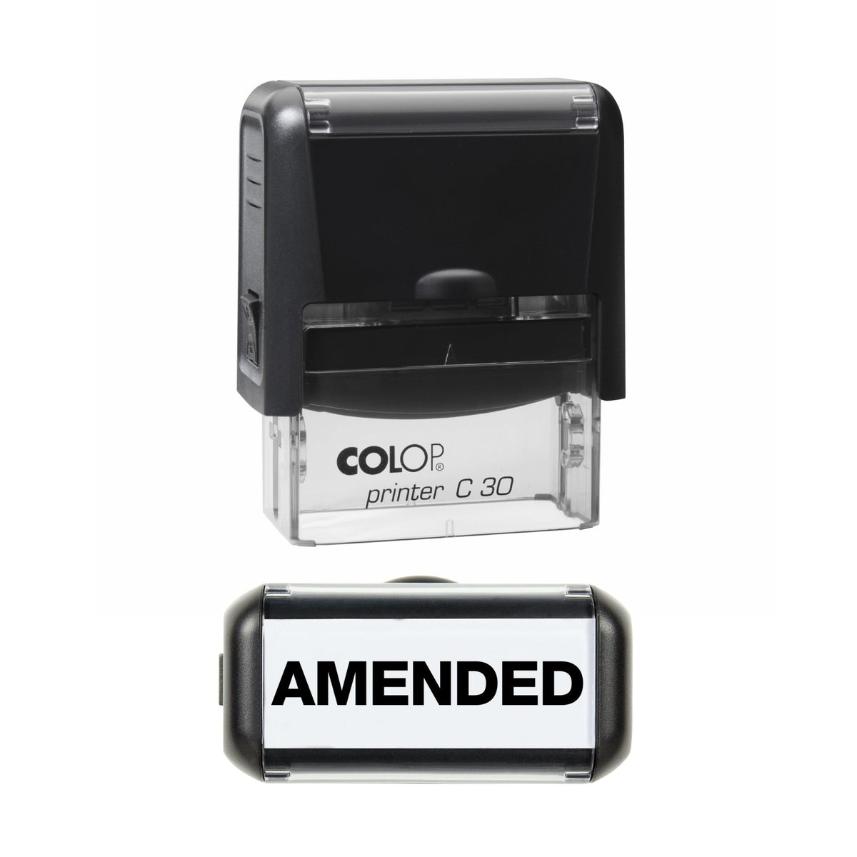 Amended - Rubber Stamp - 45mm x 9mm Impression