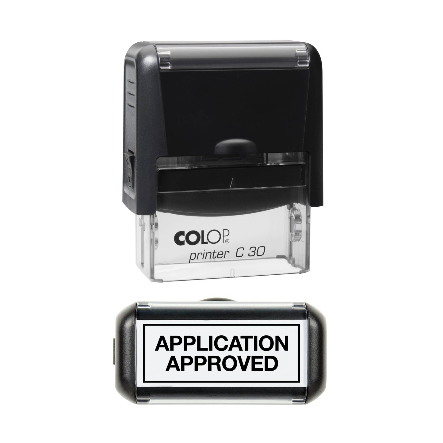 Application Approved - Rubber Stamp - 47mm x 18mm Impression