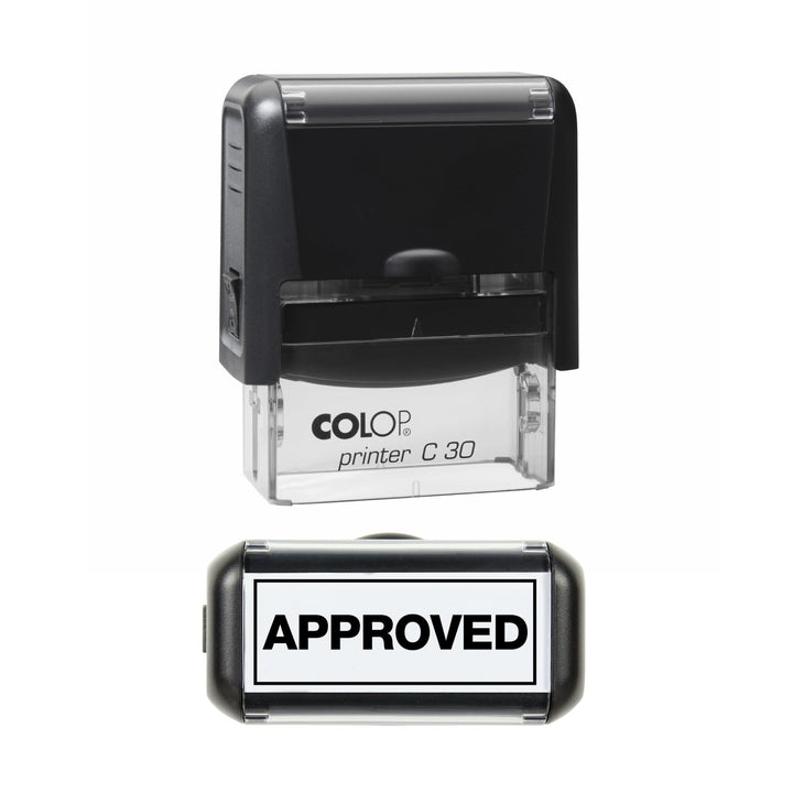 Approved with Border Stamp, 45 x 18mm, COLOP C30