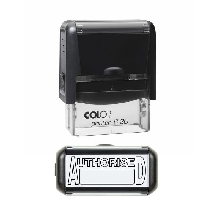 Authorised with Box Stamp, 45 x 18mm, COLOP C30