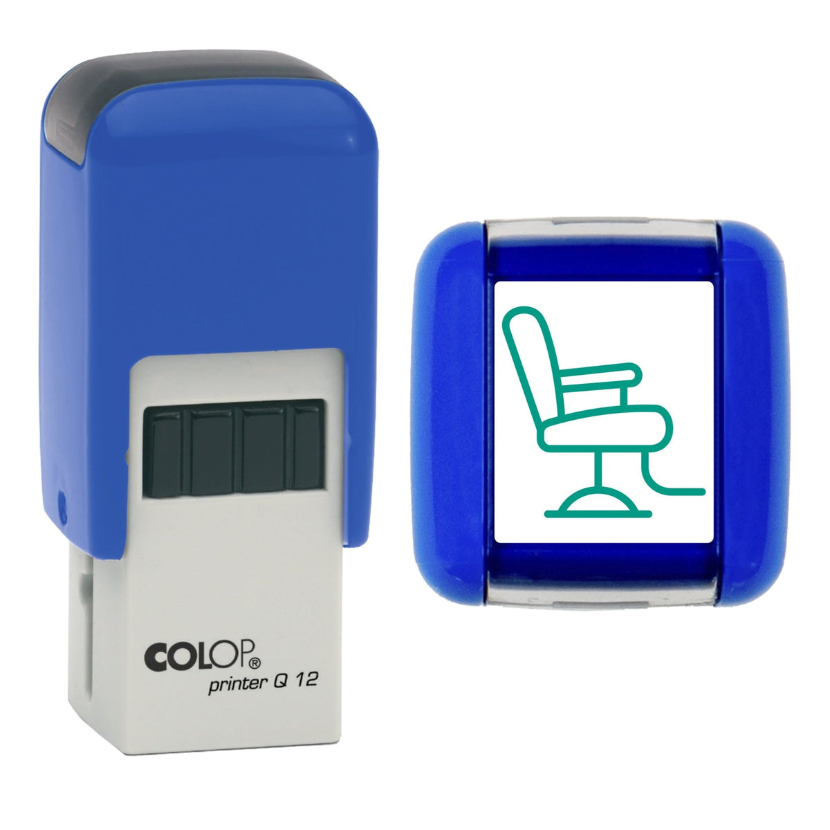 Barbers Chair - Barbers Loyalty Card Rubber Stamp - Loyalty Card Self-Inking Stamp - COLOP Q12 - 12 x 12mm