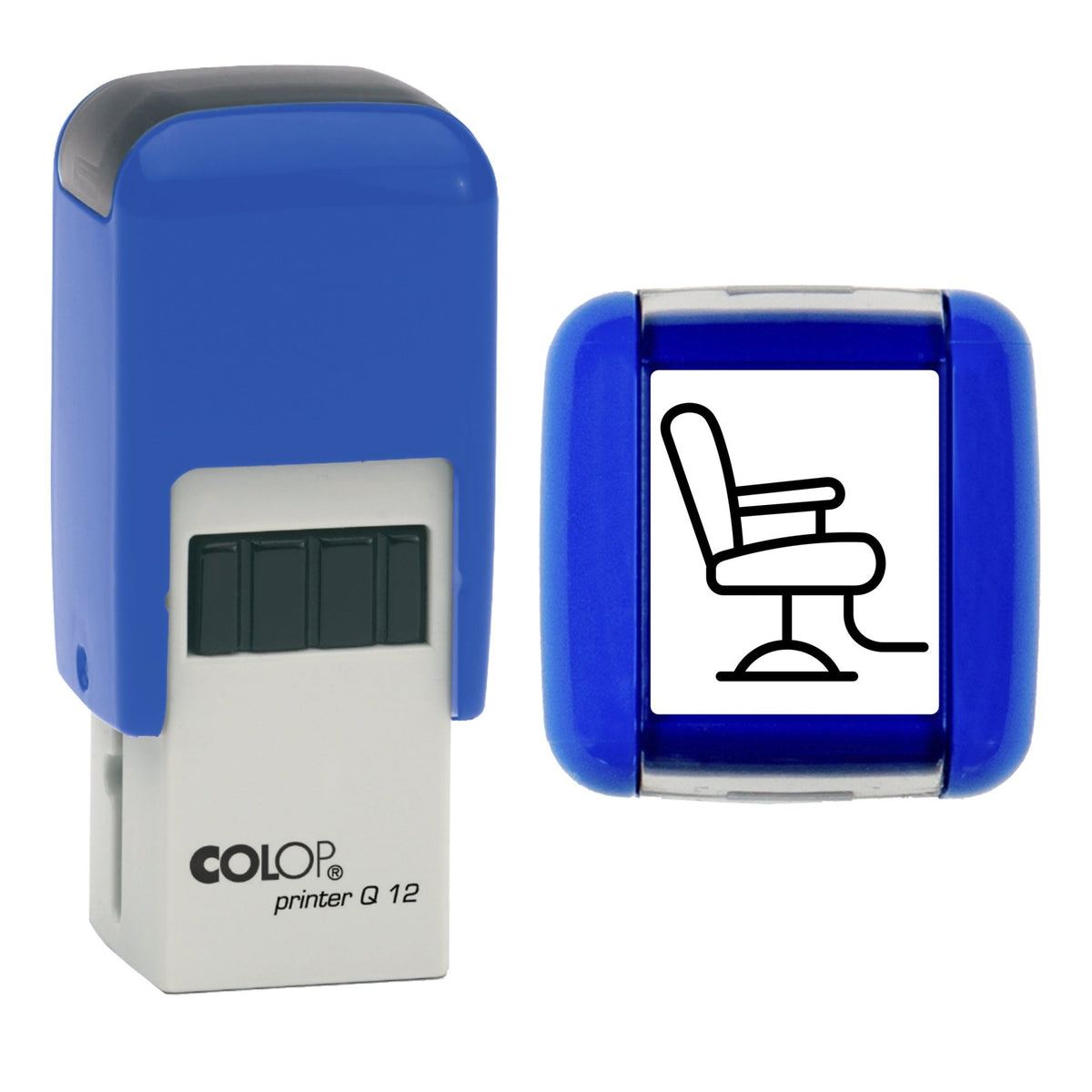 Barbers Chair - Barbers Loyalty Card Rubber Stamp - Loyalty Card Self-Inking Stamp - COLOP Q12 - 12 x 12mm