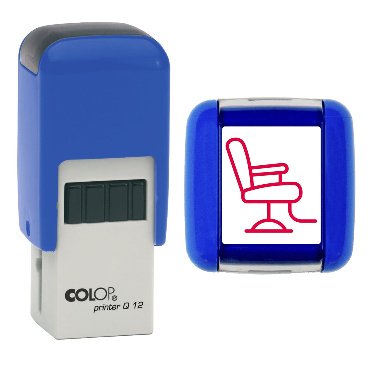 Barbers Chair - Barbers Loyalty Card Rubber Stamp - Loyalty Card Self-Inking Stamp - COLOP Q12 - 12 x 12mm
