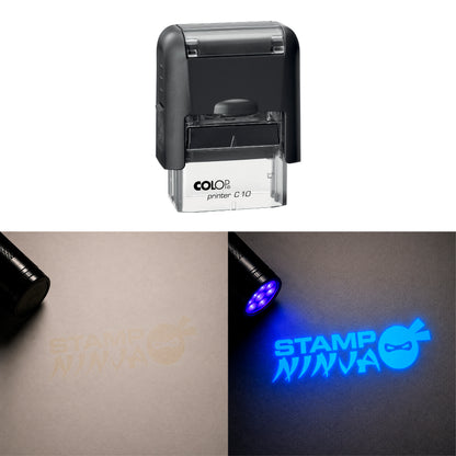 UV Security Stamp with Invisible UV Ink | Custom Personalised Stamp for Asset Marking, Property Identification, Anti-Theft Security & Document Verification | COLOP Printer C10